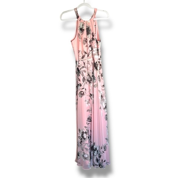 Eliza J Pink Floral Halter Maxi Dress Size 4 - Picture 1 of 8